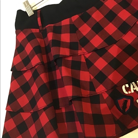 Girls camp rock Buffalo check red n black plaid ruffled mini skirt - Picture 9 of 12